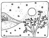 Moon Coloring Pages Star Night Printable Landscape Stars Color Getcolorings Hold Getdrawings Good Kids Sheets Colorings sketch template