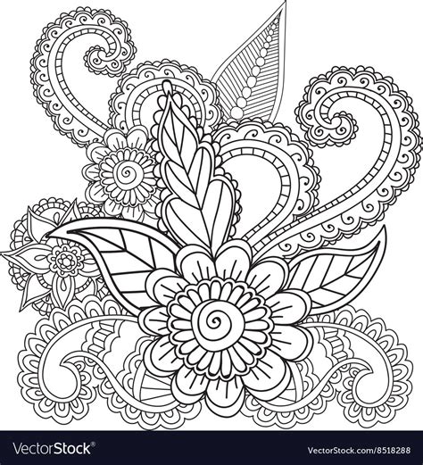 coloring pages  adults henna mehndi doodles vector image