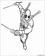Deadpool Pages Attack Coloring sketch template