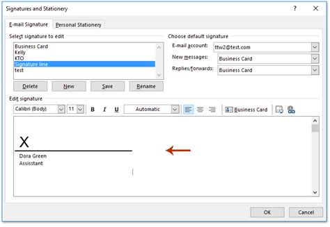 create  outlook signature   word