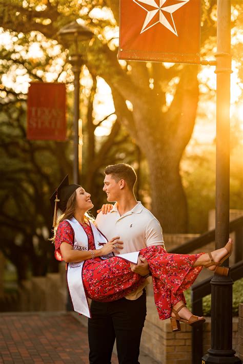 Texas State University Couples Graduation Pictures Graduation Photo
