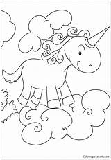 Unicorn Pages Coloring Over Clouds Color Kids Books Choose Board Printables sketch template