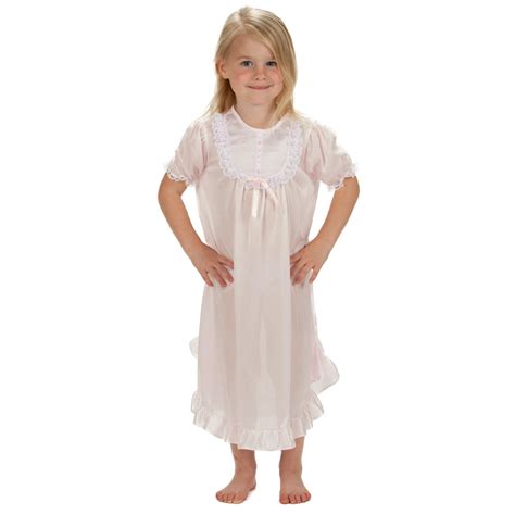 Laura Dare Solid Colors Short Sleeve Traditional Nightgown For Girls