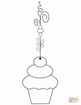Coloring Cupcake Pages Fancy Drawing sketch template
