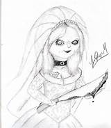 Chucky Bride Coloring Pages Tiffany Doll Drawing Chuckys Printable Michael Myers Deviantart Print Drawings Sketch Draw Color Colouring Search Getcolorings sketch template