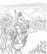Triumphal Donkey Riding Gerusalemme Enters Kolorowanki Trionfale Ingresso Entrada Jerozolimy Triunfal Wjazd Jerusalén Supercoloring Colorir Blessed Mother Kolorowanka sketch template
