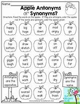 Grade Synonyms Antonyms Antonym 2nd Worksheets Worksheet Synonym Apple Grammar Words Drawing Pairs Reading English Second Read Writing Activities Language sketch template