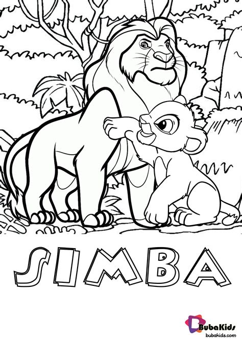simba lion king printable coloring page  bubakidscom
