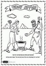Coloring Pages Esau Jacob Toldot Crumbs Challah Clipart Comments Library sketch template