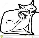 Cat Himself Scraching Outline Scratching Illustration Stock Preview Depositphotos sketch template