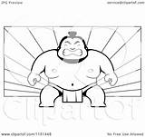 Sumo Wrestler Background Tough Ray Clipart Cartoon Thoman Cory Outlined Coloring Vector 2021 sketch template