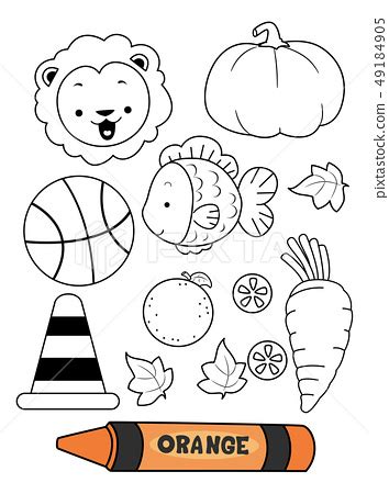 color orange secondary coloring book illustration stock illustration