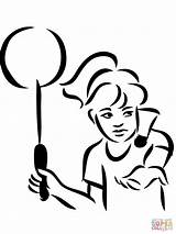 Badminton Serve Coloring sketch template