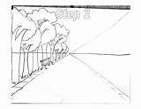 Perspective Point Vanishing 3rd Grade Step Looking Hill Edgemere Elementary Drawing sketch template