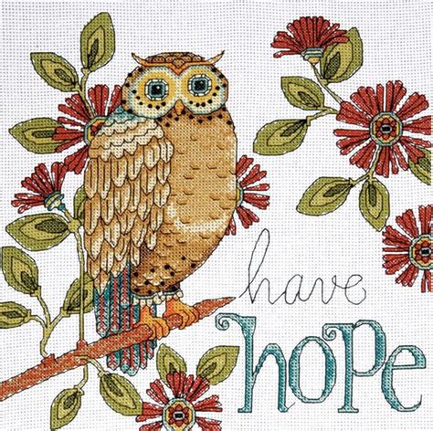 hope owl cross stitch kit