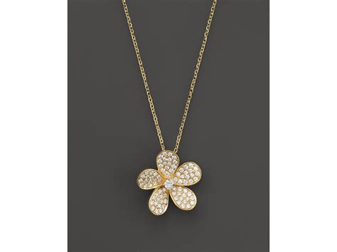 lyst kc designs diamond flower pendant necklace   yellow gold