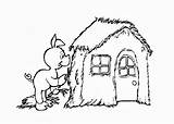 Pigs Little Three Coloring Pages House Houses Getcolorings Getdrawings sketch template