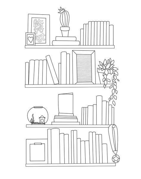 printable bookcases coloring pages joyceilhawkins