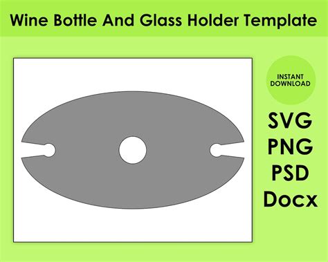 wine bottle  glass holder template svg png psd  docx etsy