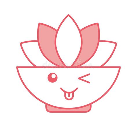 natural flower spa kawaii character stock vector illustration  sign