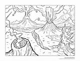 Volcano Coloring Pages Nature Crop sketch template