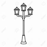 Drawing Street Lamppost Light Vector Lamps Getdrawings sketch template