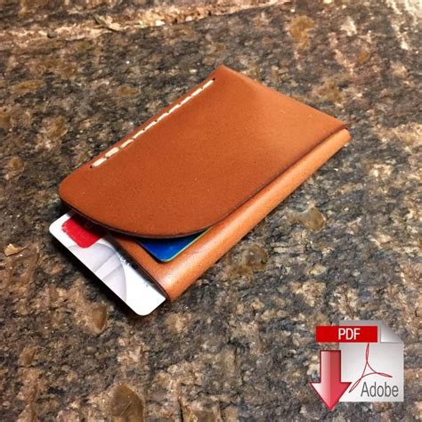 folded minimalist leather wallet digital  template etsy leather