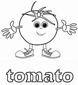 Coloring Tomatoes Pages Fruits Vegetables sketch template