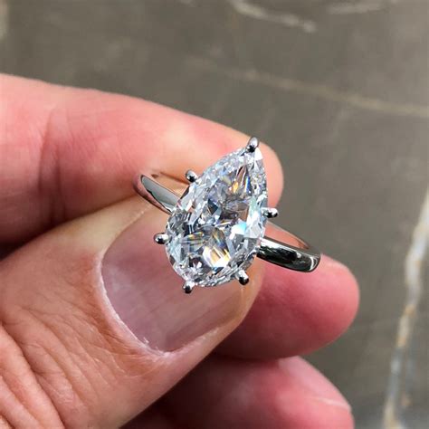 carat pear shaped   gia diamond engagement ring  white gold  brilliance