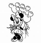 Coloring Balloons Mouse Minnie Pages Balloon Mickey Birthday Happy Clipart Holding Disney Library Popular sketch template