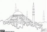 Byzantine Sophia Hagia Istanbul Coloriages Islamiques Elevation Monuments Islamique Oncoloring sketch template