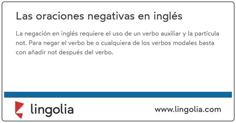 10 oraciones negativas en ingles prodesma