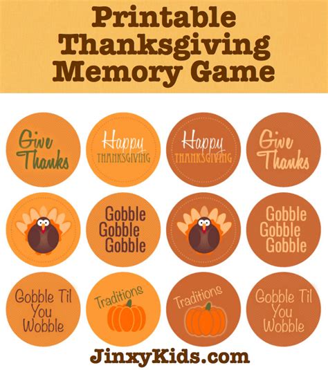 printable thanksgiving memory game jinxy kids