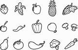 Vegetables Fruit Veggie Coloringhome Ables sketch template