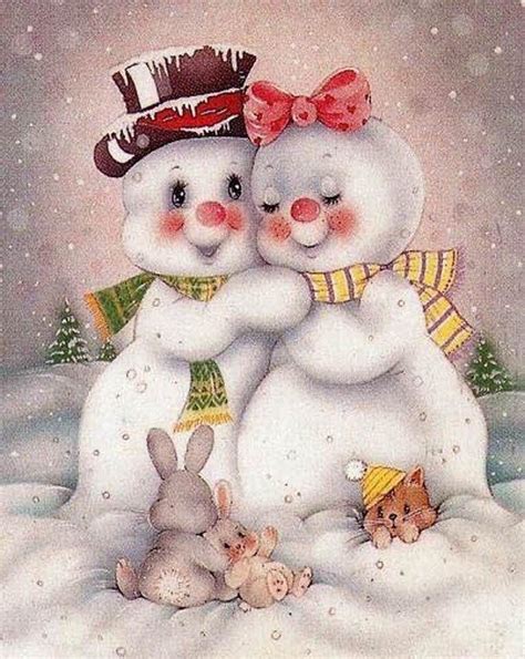 snowman ️ snow woman bonhomme de neige de noël dessin noel cartes