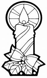 Candle Christmas Cliparts Coloring Pages sketch template