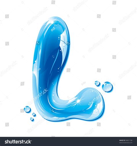 Abc Water Letter Capital L Liquid Stock Illustration 96821158