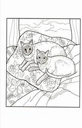 Coloring Book Stress Therapy Anti Cats Adult Ebay Mimi Vang Olsen Cat sketch template