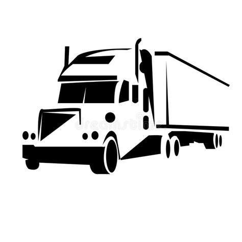 outline truck vector illustration stock vector illustration