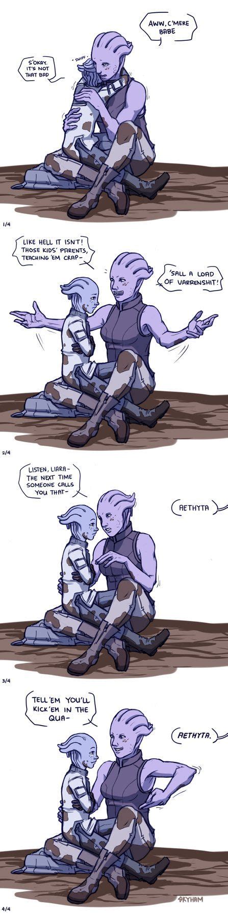 Liara With Her Father So Cute Mass Effect Art Mass