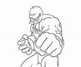 Coloring Zangief Punch sketch template