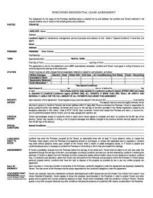 wisconsin residential lease agreement  forms fill   sign