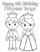 Prince Princess Coloring Pages Printable Drawing Little Party Tea Kids Drawings Knight Birthday Cinderella Caspian Easy Boston Clipart Cartoon Personalized sketch template