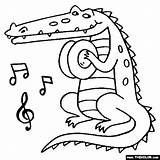 Coloring Music Pages Color Musical Instruments Crocodile Sheets Worksheets Cymbals Printable Note Theatre Elementary Colouring Thecolor Instrument Notes Playing Animal sketch template