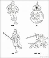 Wars Star Pages Force Awakens Coloring Rey Kylo Finn Ren Bb8 Print Kids Poster Color Printable Sheets Printables Disney Online sketch template