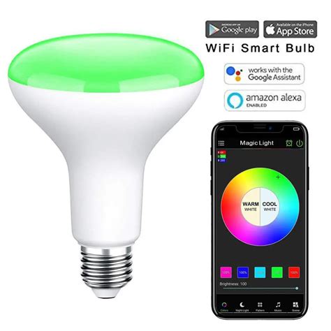 wifi br led flood light bulb  smart rgbw wireless wifi dimmable bulb  led lamp compatible