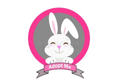 rabbit  adopt  message stock vector illustration  isolated animal