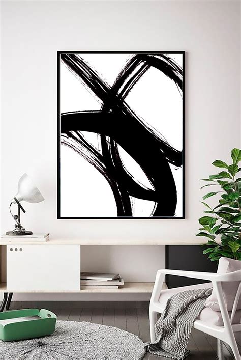 abstract wall art abstract print black white abstract print black