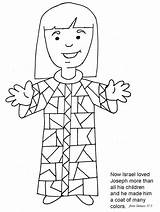 Bible Coloring Pages Joseph Coat Colors Testament Old Many Kids Crafts Preschool Robe His Story Craft School Colorful Sunday Printable sketch template