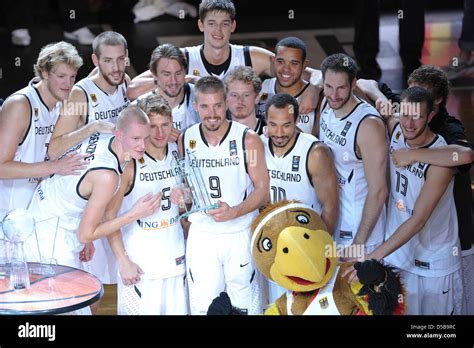 german national basketball team celebrates    win win